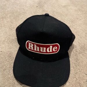 Rhude Black and Red Logo Cap